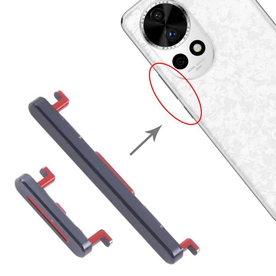 For Huawei nova 12 Pro 10pairs Original Power Button and Volume Control Button (Black)