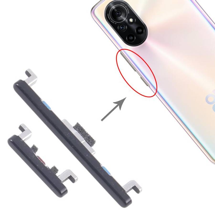 For Huawei nova 8 Pro 10pairs Original Power Button and Volume Control Button (Black)