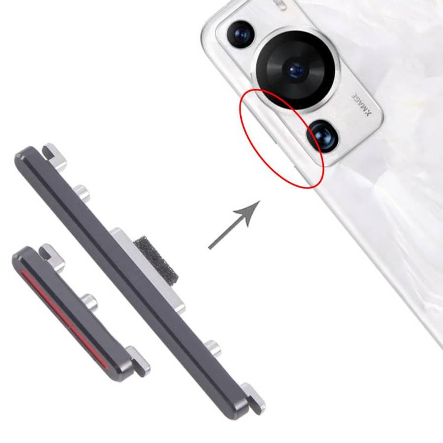 For Huawei P60 Pro 10pairs Original Power Button and Volume Control Button (Black)