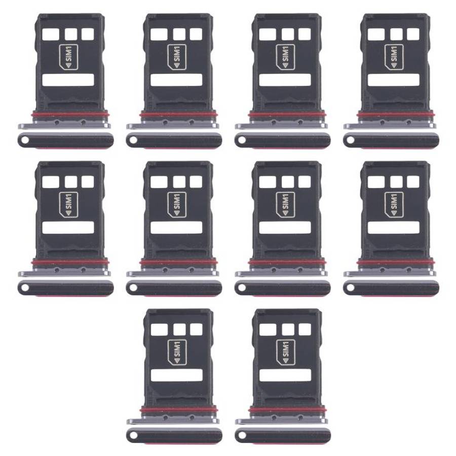 For Huawei P50 10pcs Original SIM Card Tray + NM Card Tray (Black)