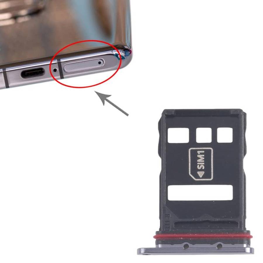For Huawei P50 10pcs Original SIM Card Tray + NM Card Tray (Black)