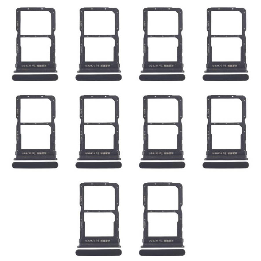 For Huawei Enjoy 20 Pro 10pcs Original SIM Card Tray + NM Card Tray (Black)