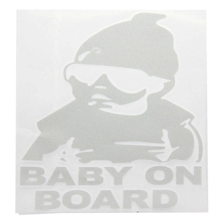 Baby On Board Pattern Vinyl Car Sticker, Size: 20cm x 13cm(White)