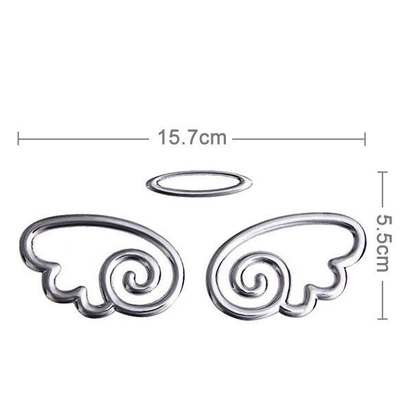 3D Wings Pattern Auto Emblem Logo Decoration Car Sticker, Size: 15.7cm x 5.5cm (approx.)(Silver)
