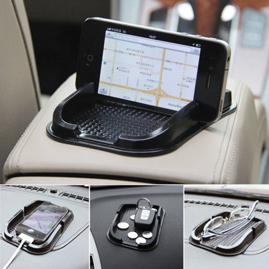Universal Mobile Phone Car Rubber Smart Non-slip Stand Holder, For iPhone, Galaxy, Sony, Lenovo, ...