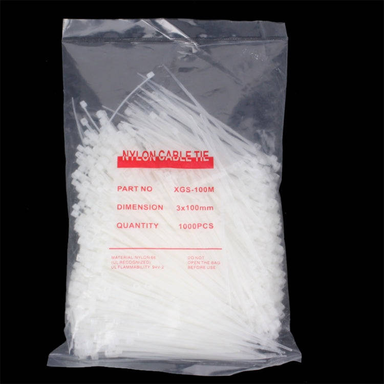 10cm Self-Locking Nylon Cable Wire Zip Ties (1000pcs in one packing, the price is for 1000pcs)(Wh...