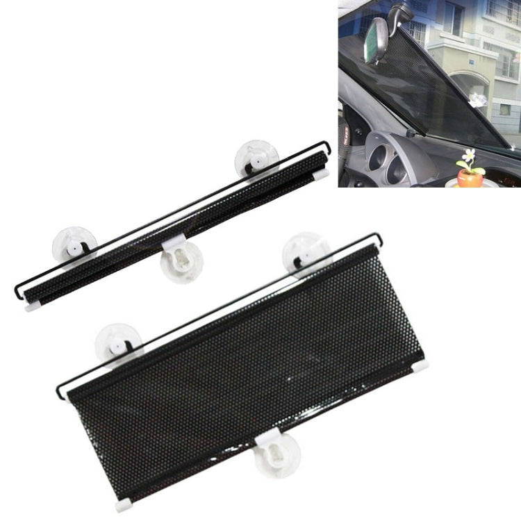 Retractable Car Window Sun Shade for Automobile Front Windshield, Size: 125cm x 58cm, Random Colo...