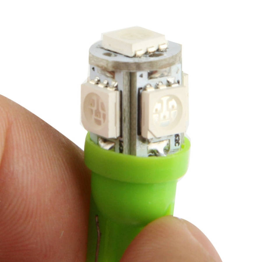 T10 Green 5 LED 5050 SMD Car Signal Light Bulb (Pair)(Green)