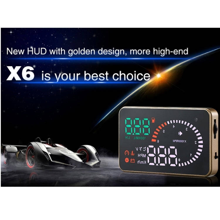 X6 3.5 inch Car OBDII / EUOBD HUD Vehicle-mounted Head Up Display Security System, Support Speed ...