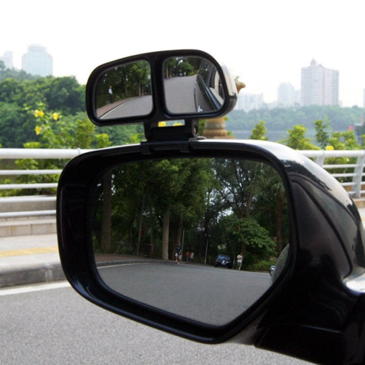 Left Side Rear View Blind Spot Mirror Universal adjustable Wide Angle Auxiliary Mirror(Black)
