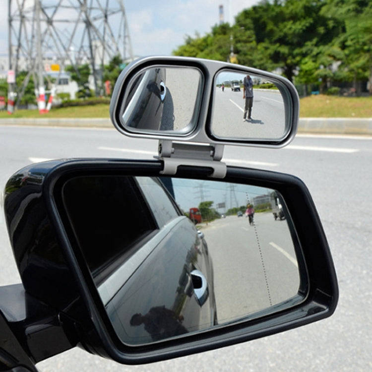 Right Side Rear View Blind Spot Mirror Universal adjustable Wide Angle Auxiliary Mirror(Silver)