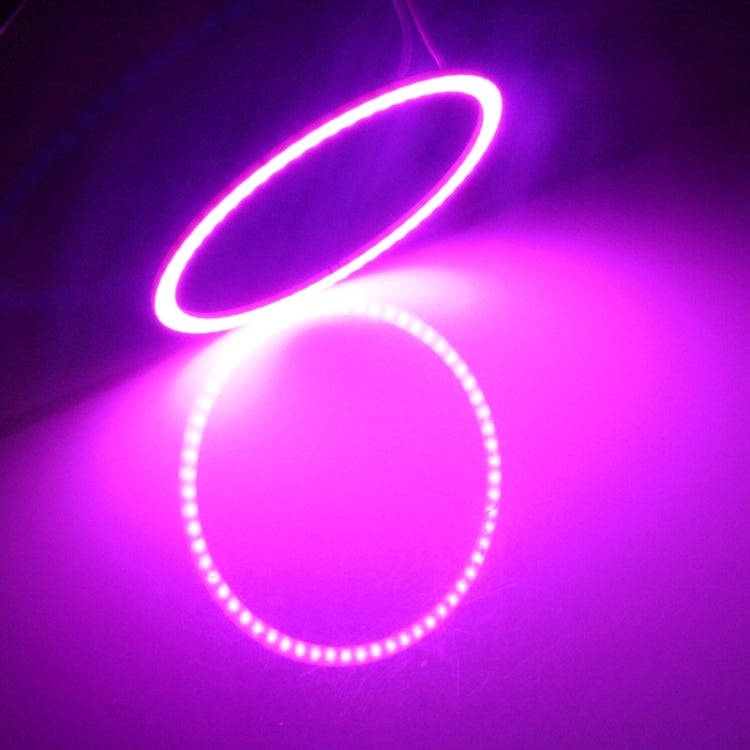 80mm 5W 180LM Angel Eyes Circles Car Headlight Pink Light COB LED Lights for Vehicles, DC 12-24V