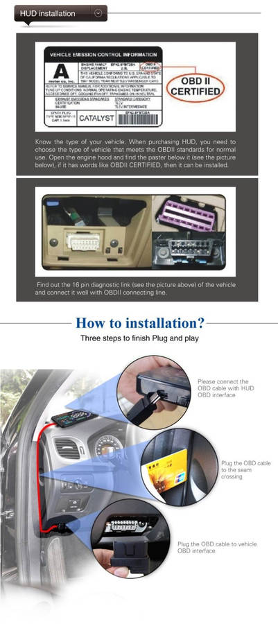 A8 5.5 inch Car OBDII HUD Warning System Vehicle-mounted Head Up Display Projector with LED, Supp...