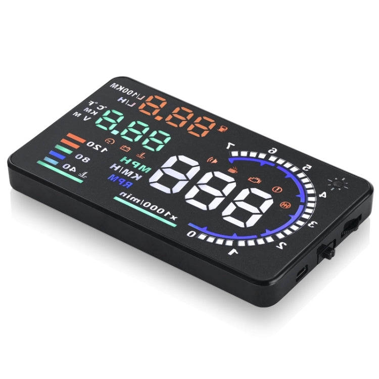 A8 5.5 inch Car OBDII HUD Warning System Vehicle-mounted Head Up Display Projector with LED, Supp...