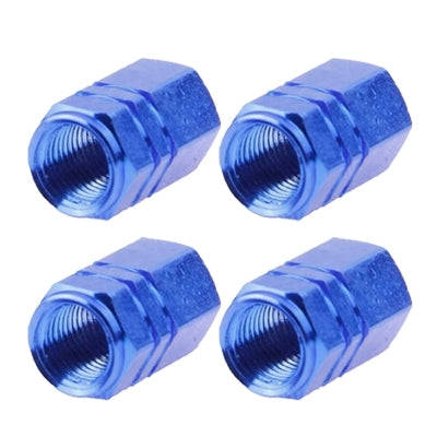 Blue Anodized Aluminum Tire Valve Stem Caps 4 pcs(Blue)