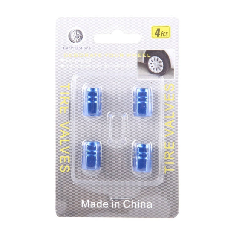 Blue Anodized Aluminum Tire Valve Stem Caps 4 pcs(Blue)