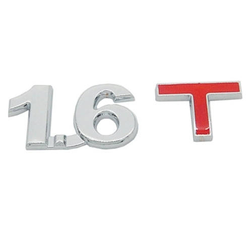 3D Universal Decal Chromed Metal 1.6T Car Emblem Badge Sticker Car Trailer Gas Displacement Ident...