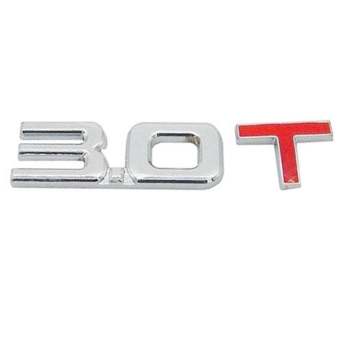 3D Universal Decal Chromed Metal 3.0T Car Emblem Badge Sticker Car Trailer Gas Displacement Ident...