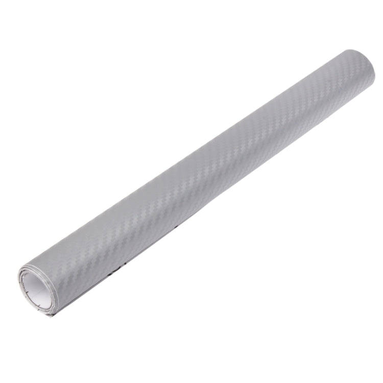 Car Decorative 3D Carbon Fiber PVC Sticker, Size: 127cm x 50cm(Silver)