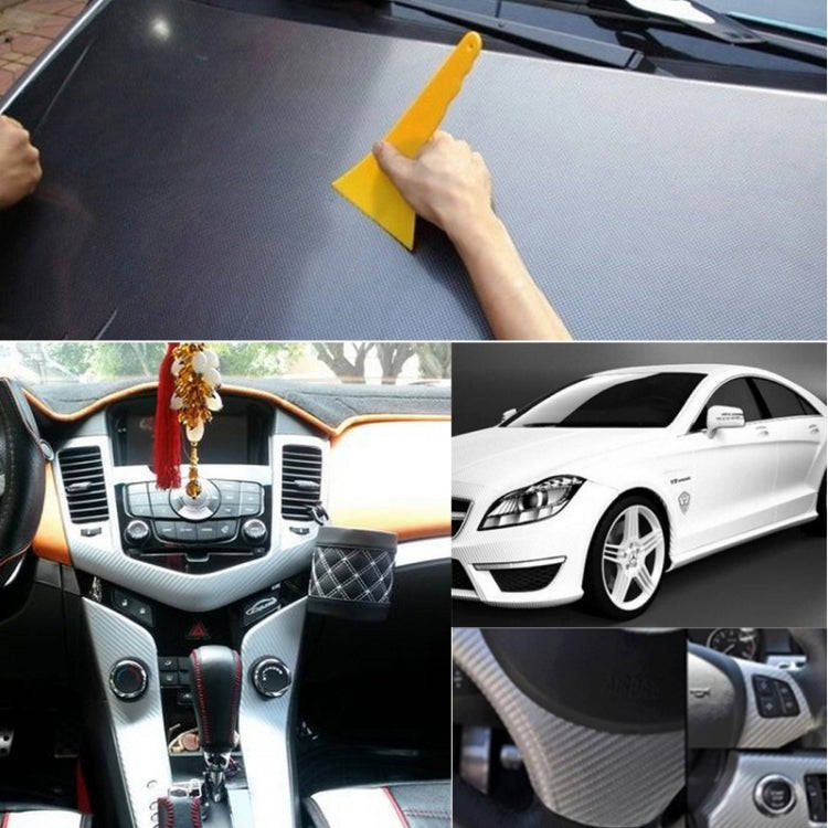 Car Decorative 3D Carbon Fiber PVC Sticker, Size: 127cm x 50cm(Silver)