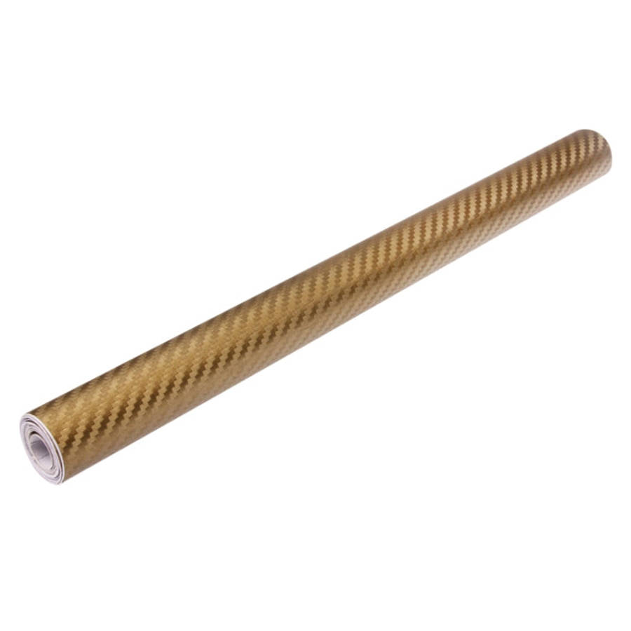 Car Decorative 3D Carbon Fiber PVC Sticker, Size: 127cm x 50cm(Gold)