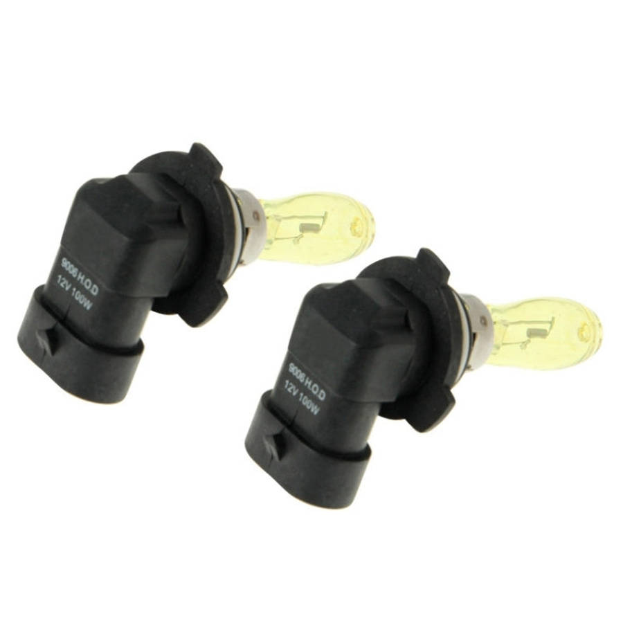 2 X 9006 HOD Halogen Bulbs 12V 100W 2400 LM 3500K Yellow Light Headlights