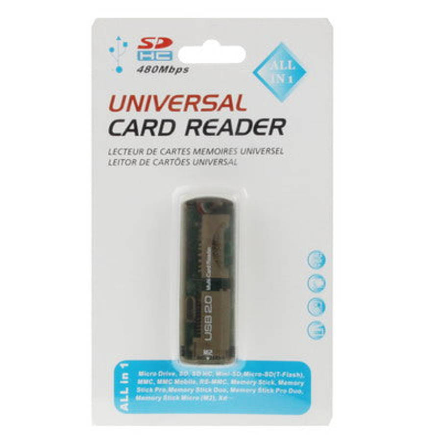 USB 2.0 Multi Card Reader, Support SD/MMC, MS, TF, M2 Card(Grey)