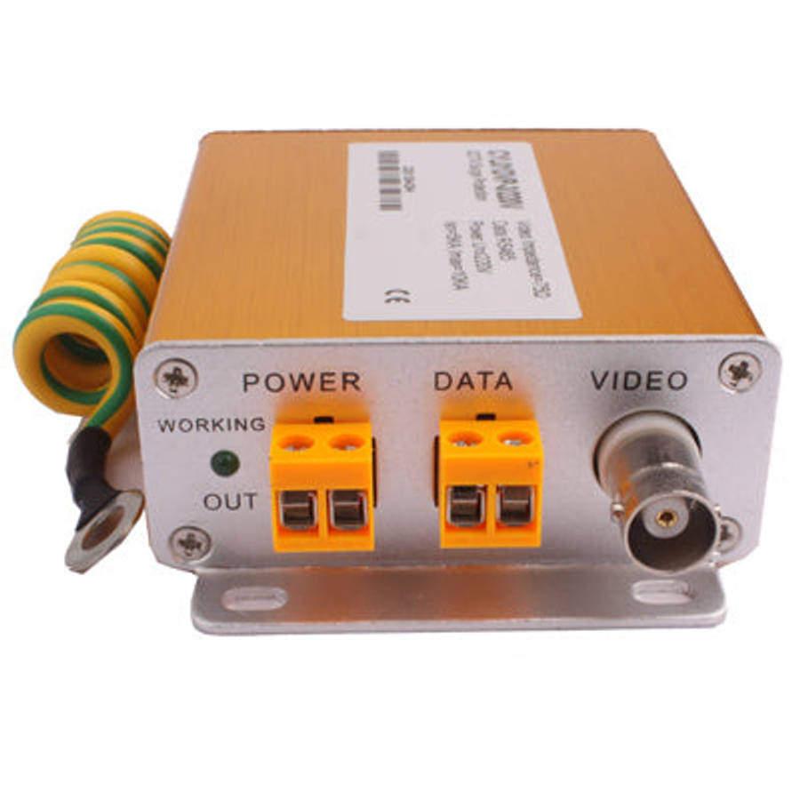 Video Data Power Surge Protector 3 In 1 Surge Protection Arrester 220V(Golden)