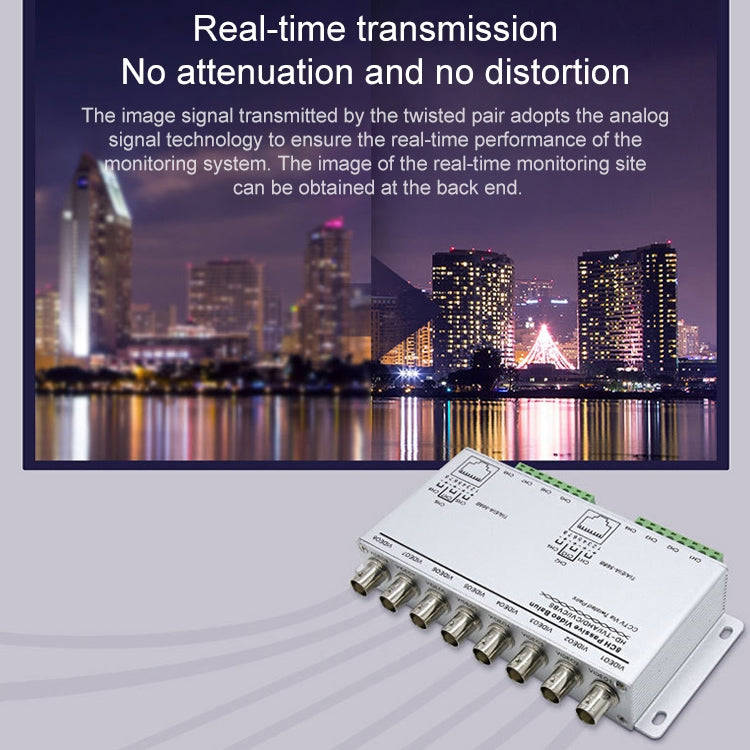 8 Channel Passive UTP Video Balun(Silver)