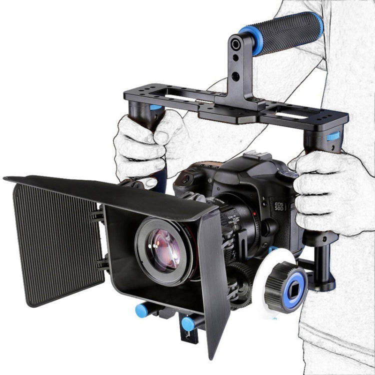 YELANGU YLG1103A-B Large Handle Video Camera Cage Stabilizer + Matte Box Kit for DSLR Camera / Vi...
