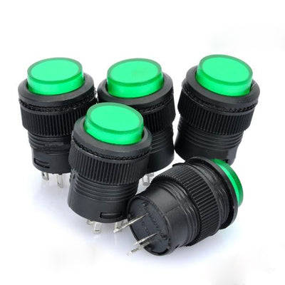 R16-503 16mm 4pin Self-Locking Push Button Switch with Indicator (5 Pcs in One Package, the Price...