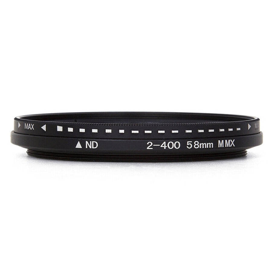 58mm ND Fader Neutral Density Adjustable Variable Filter ND 2 to ND 400 Filter(Black)