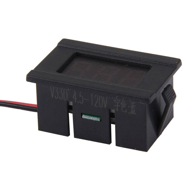 V33D 2 Wires Blue Light Display Mini Digital Voltage Meter, Measure Voltage: DC 4.5-120V