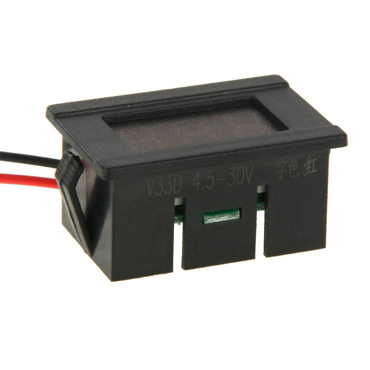 V33D 2 Wires Red Light Display Mini Digital Voltage Meter, Measure Voltage: DC 4.5-120V