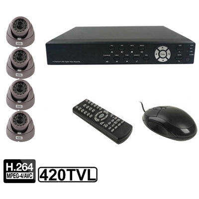 4-CH Embedded Digital Video Recorder Kit (1 / 3 Sony CCD, 420TVL, 24 x IR LED, 6mm Lens, IR Dista...