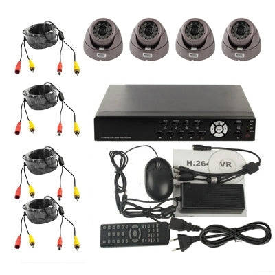 4-CH Embedded Digital Video Recorder Kit (1 / 3 Sony CCD, 420TVL, 24 x IR LED, 6mm Lens, IR Dista...