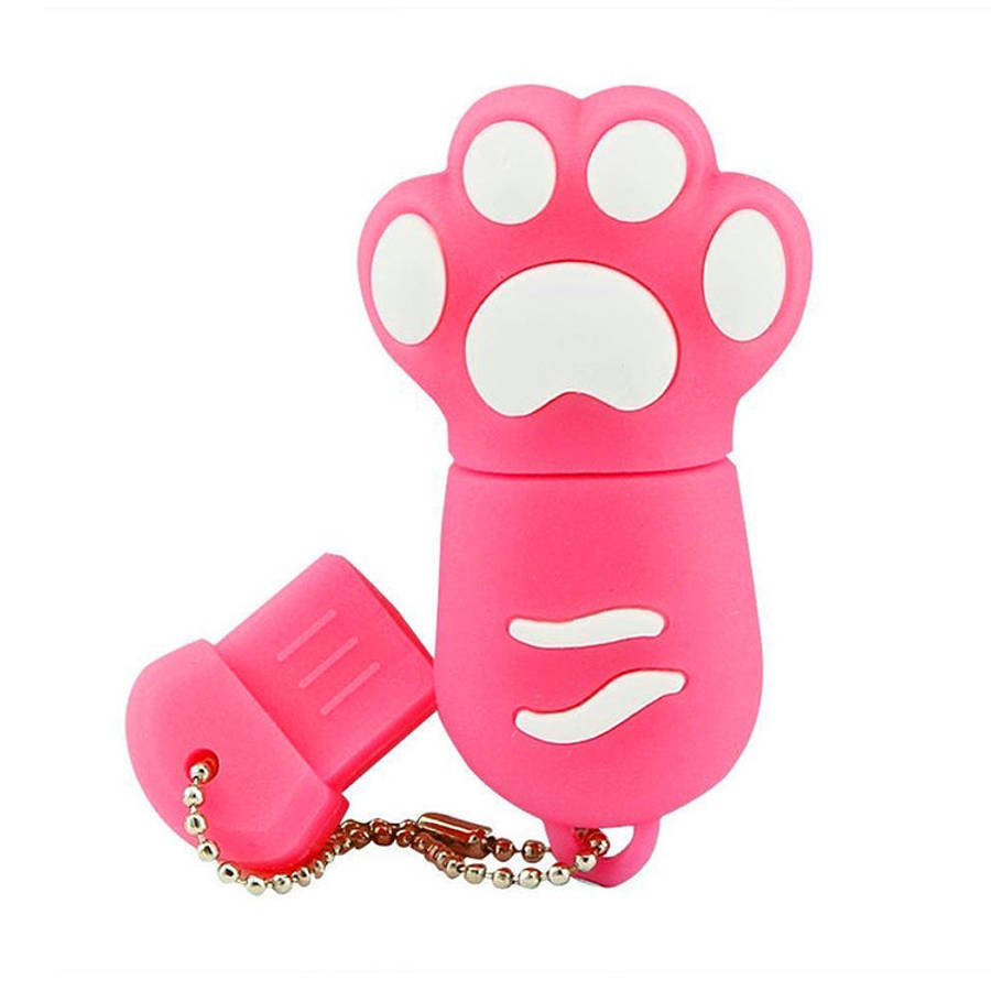 4GB Bear Paw Shaped Silicone USB 2.0 Flash Disk with Anti Dust Cup(Red plum)