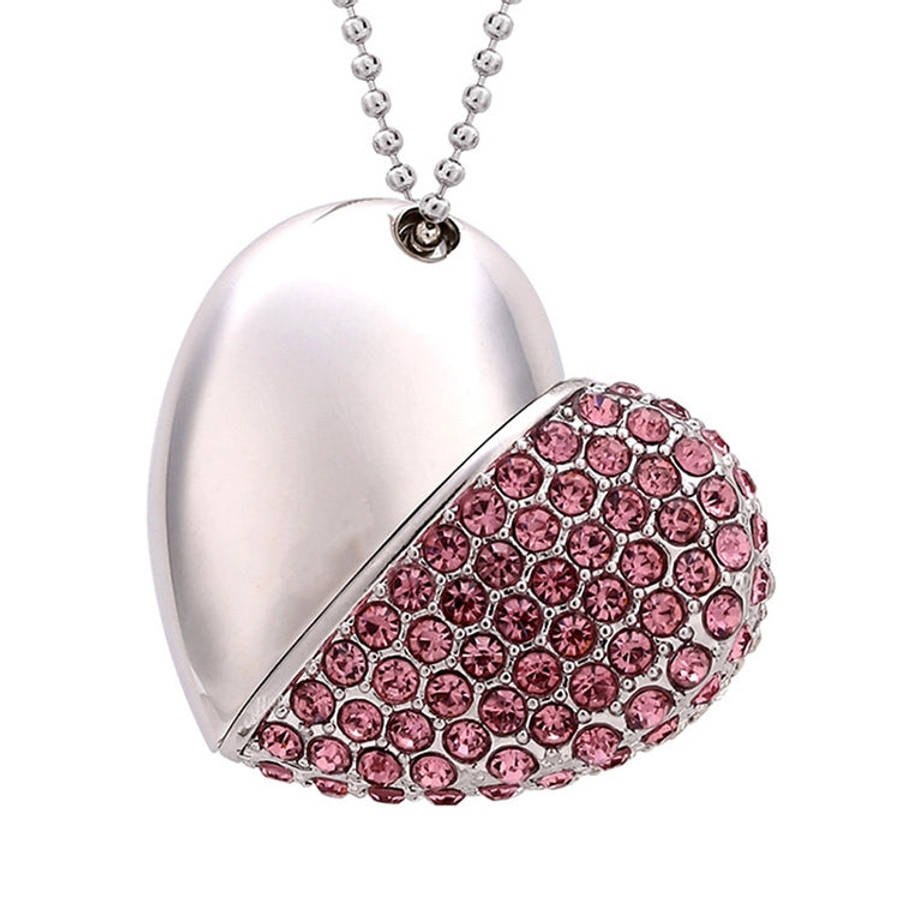 Heart Shaped Diamond Jewelry USB Flash Disk, Special for Valentines Day Gifts (4GB)