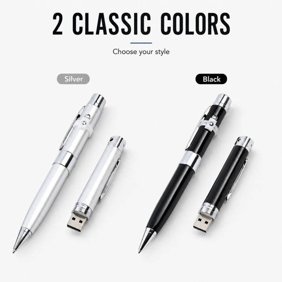 3 in 1 Laser Pen Style USB Flash Disk, Silver (8GB)
