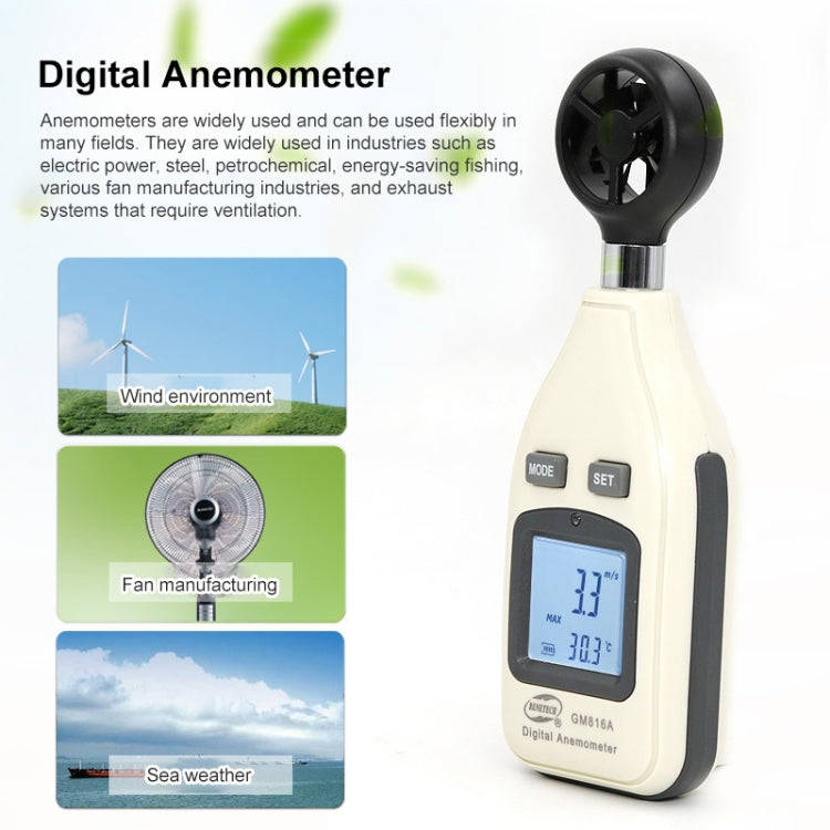 BENETECH Digital Electronic Anemometer (GM816A)(White)