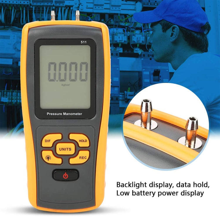 BENETECH GM511 LCD Display Pressure Manometer(Yellow)