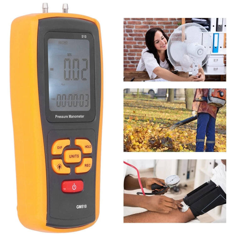 BENETECH GM510 LCD Display Pressure Manometer(Yellow)