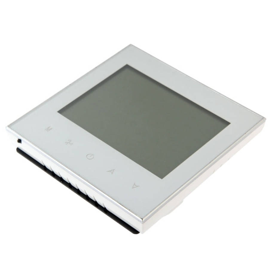LCD Display Air Conditioning 2-Pipe Programmable Room Thermostat for Fan Coil Unit(White)