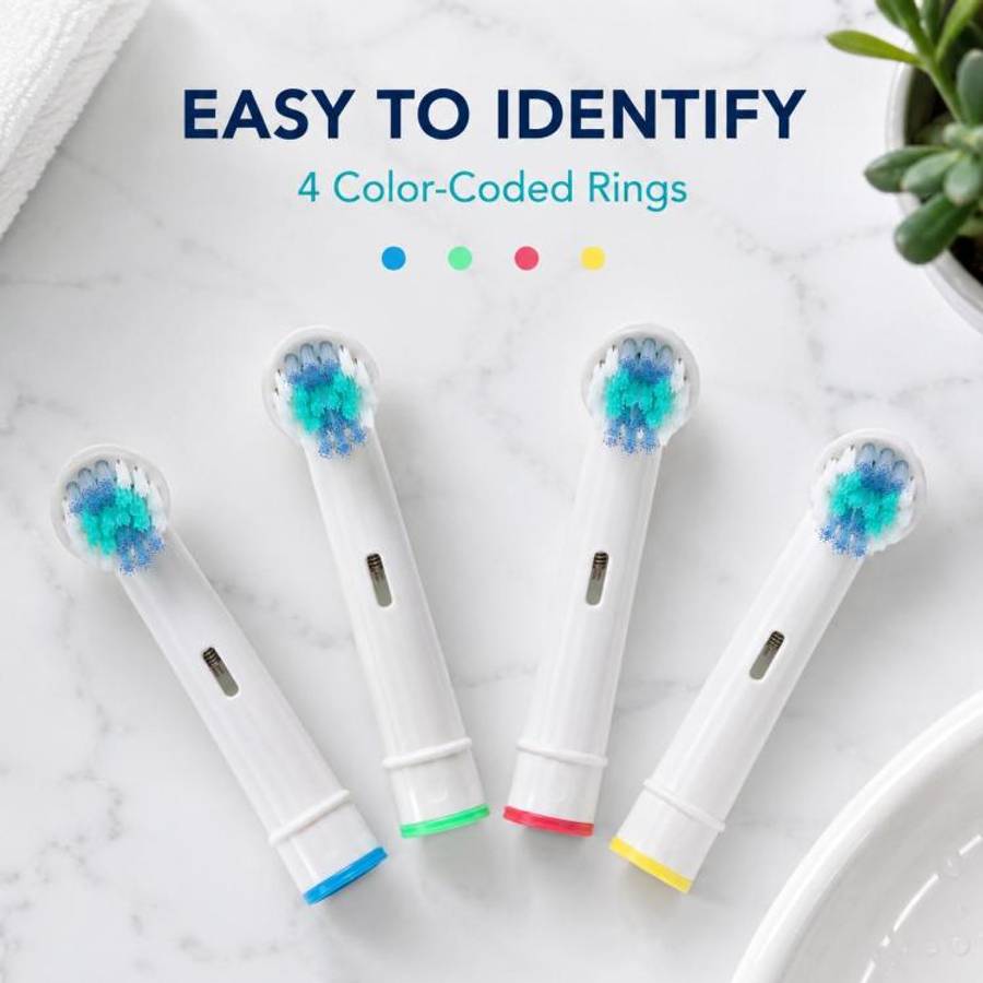 4 PCS/Pack Electric Toothbrush Replacement Heads, Soft Bristles for Deep Cleaning and Gum Care(Wh...