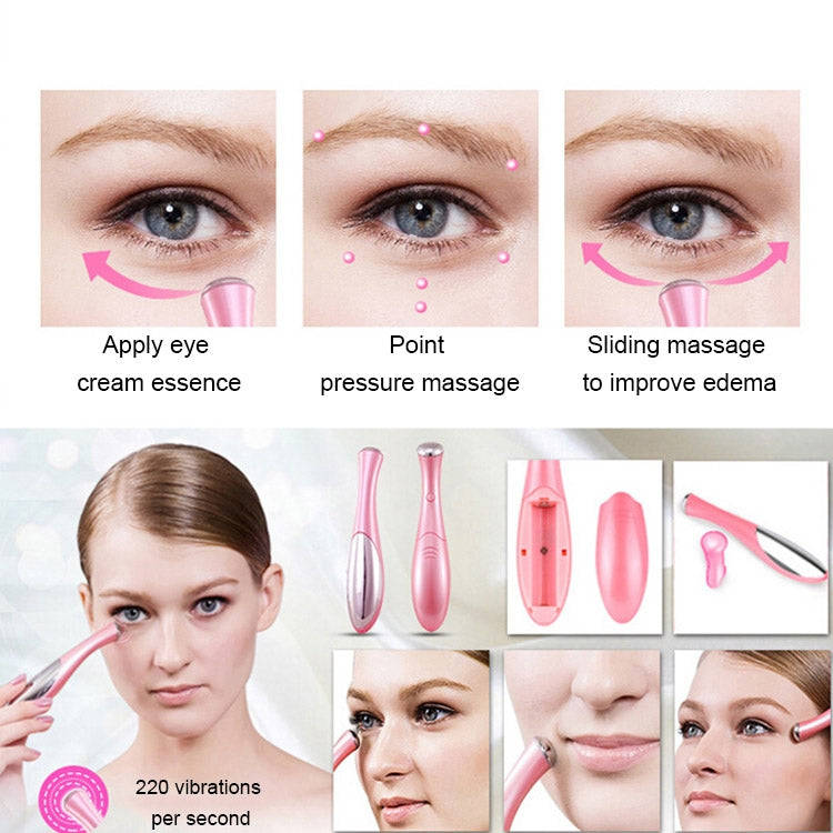 HYJ-825 Eye Care Massager Eyes Wrinkle Removing Pen Ion Vibration Beauty Eye Cream Cosmetic Instr...