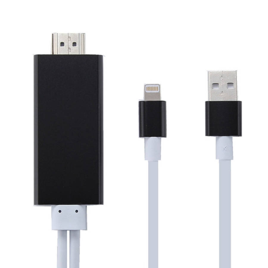 8 Pin to HDMI HDTV Adapter Cable with USB Charger Cable(Black)
