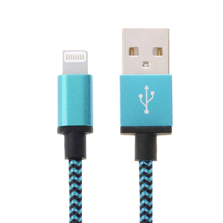 2m Woven Style 8 Pin to USB Sync Data / Charging Cable(Blue)