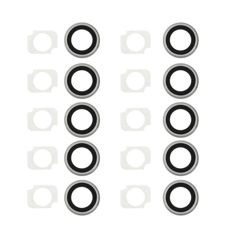 10 Pairs / Set Rear Camera Lens Ring + Flashlight Bracker for iPhone 6 Plus & 6s Plus(Silver)