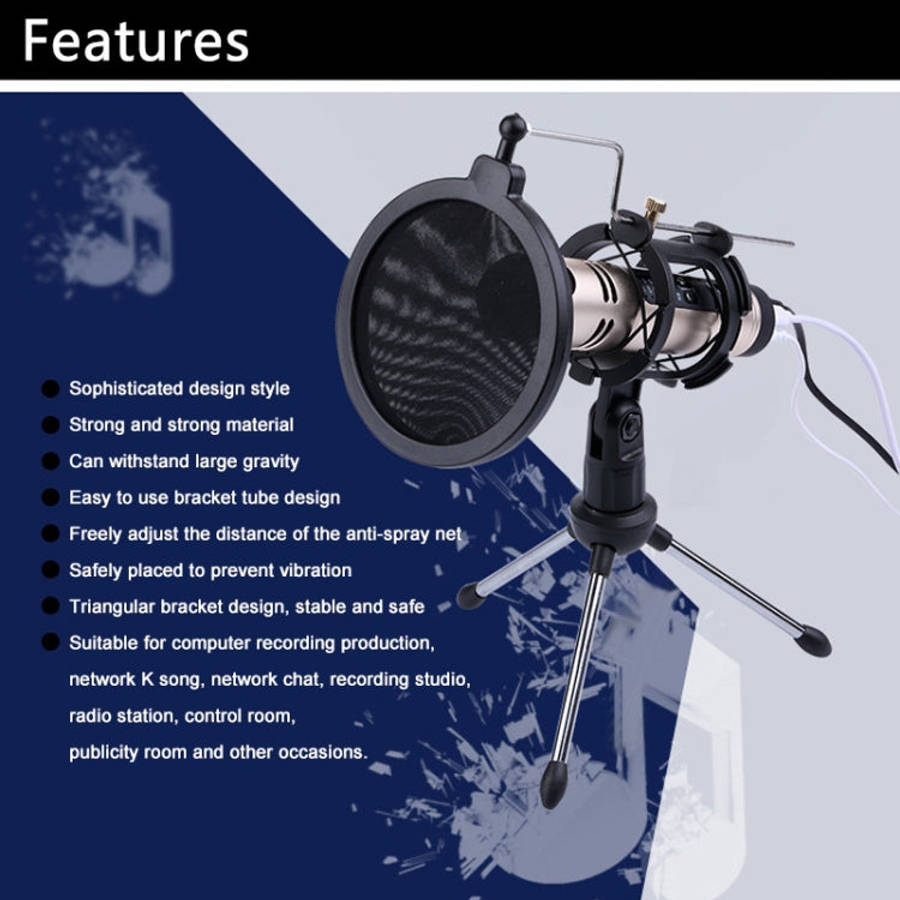 PS-5 Universal Live Broadcast Bracket Tripod Holder with Anti-spray Net & Microphone Clip & Shock...