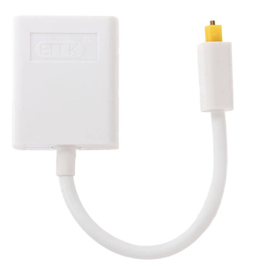 EMK Digital Toslink Optical Fiber Audio Splitter 1 to 2 Cable Adapter for DVD Player(White)